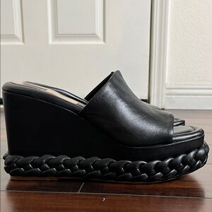 Dolce Vita Women's Elene Square Toe Braided Platform Mule Sandals Leather 8.5